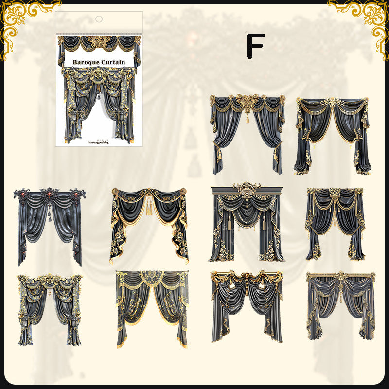 Baroque Hollow Curtain Hard Card 10pcs