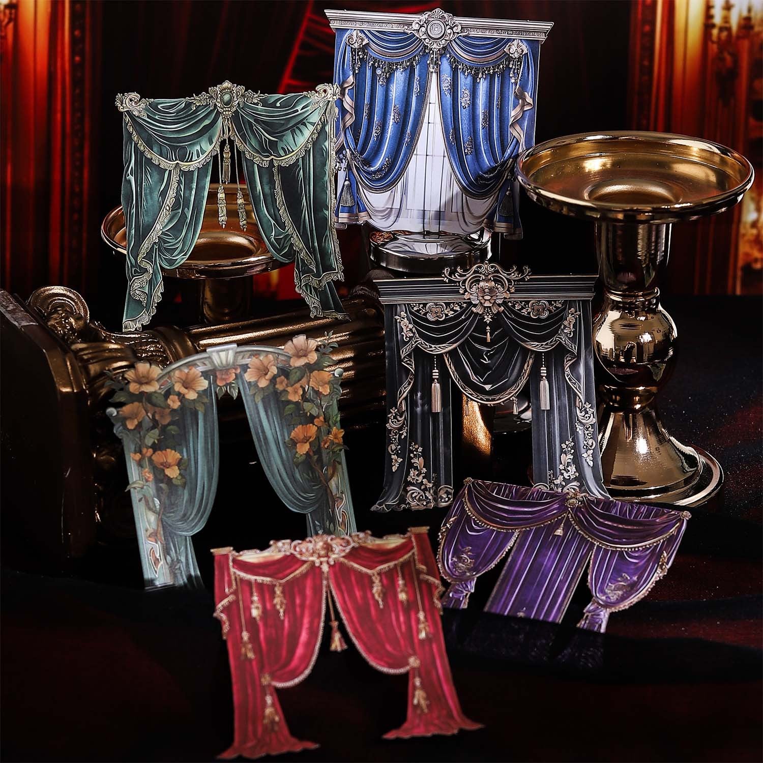 Baroque Hollow Curtain Hard Card 10pcs Estarcase