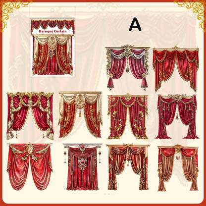 Baroque Hollow Curtain Hard Card 10pcs