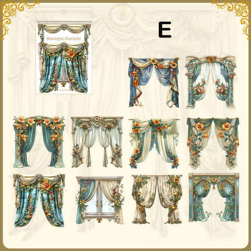 Baroque Hollow Curtain Hard Card 10pcs