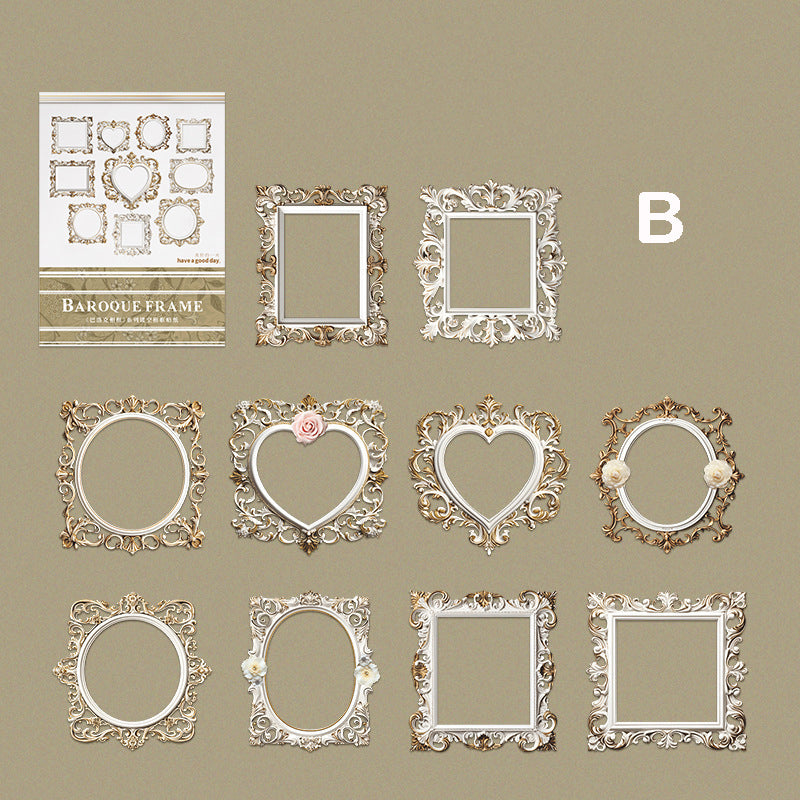 Baroque Picture Frame Stickers 10pcs