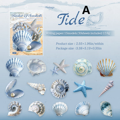 Basket Of Seashells Sticker 30pcs