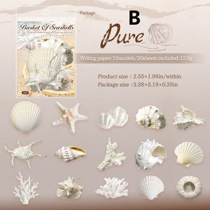 Basket Of Seashells Sticker 30pcs