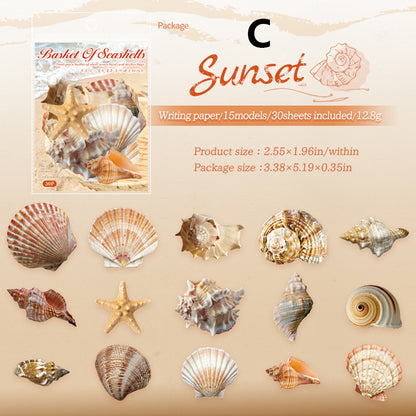 Basket Of Seashells Sticker 30pcs