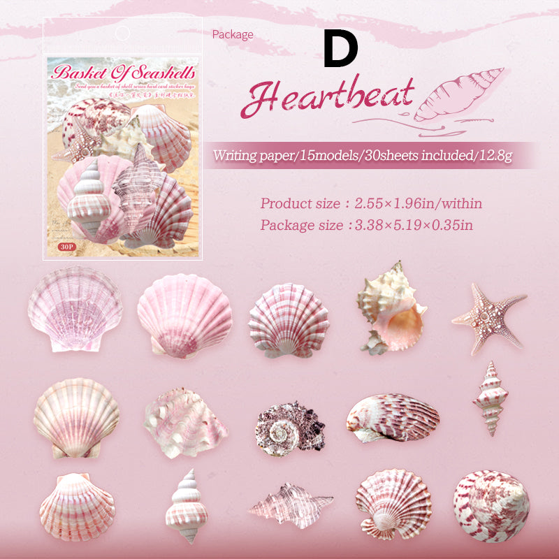 Basket Of Seashells Sticker 30pcs