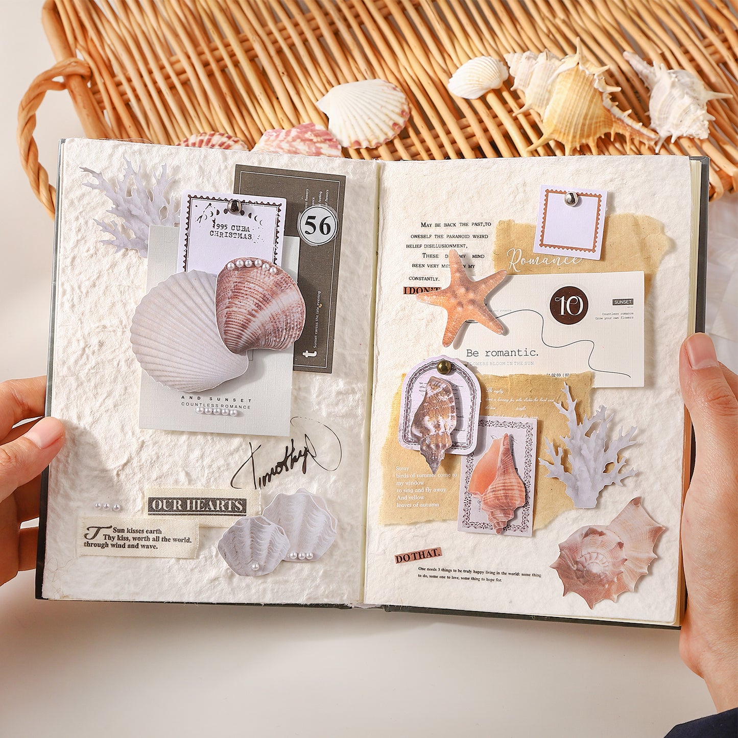 Basket Of Seashells Sticker 30pcs