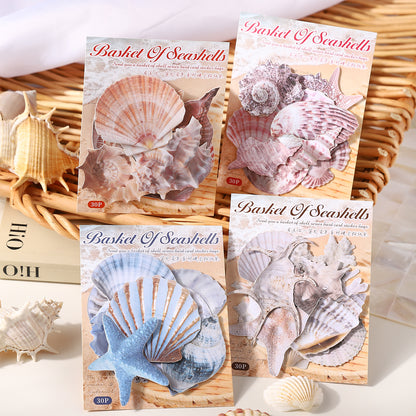 Basket Of Seashells Sticker 30pcs