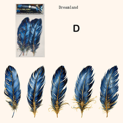 Big Feather Sticker 5pcs