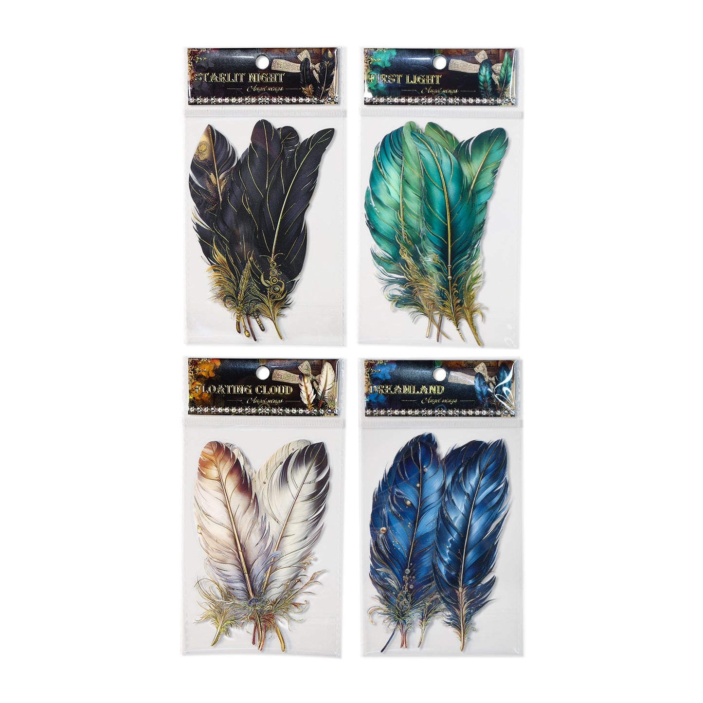 Big Feather Sticker 5pcs