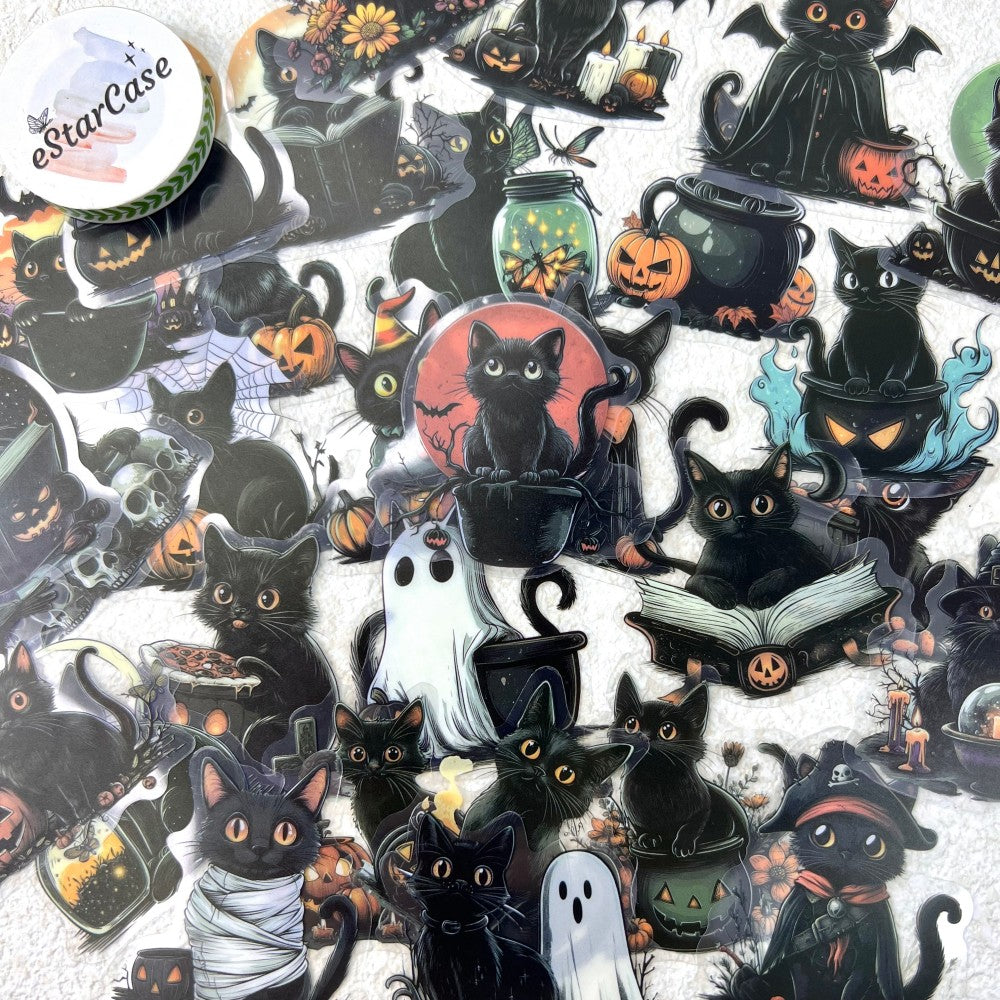 Black Cat Sticker 50PCS