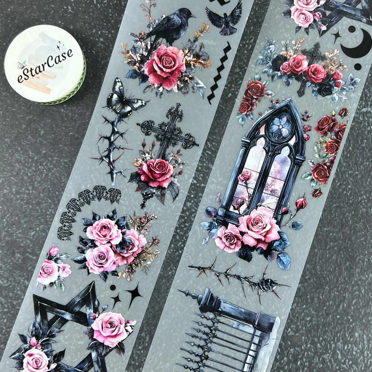 6cm*2m Black Flower Language Tape
