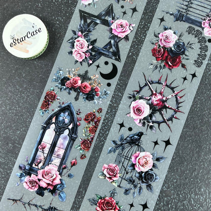 6cm*2m Black Flower Language Tape