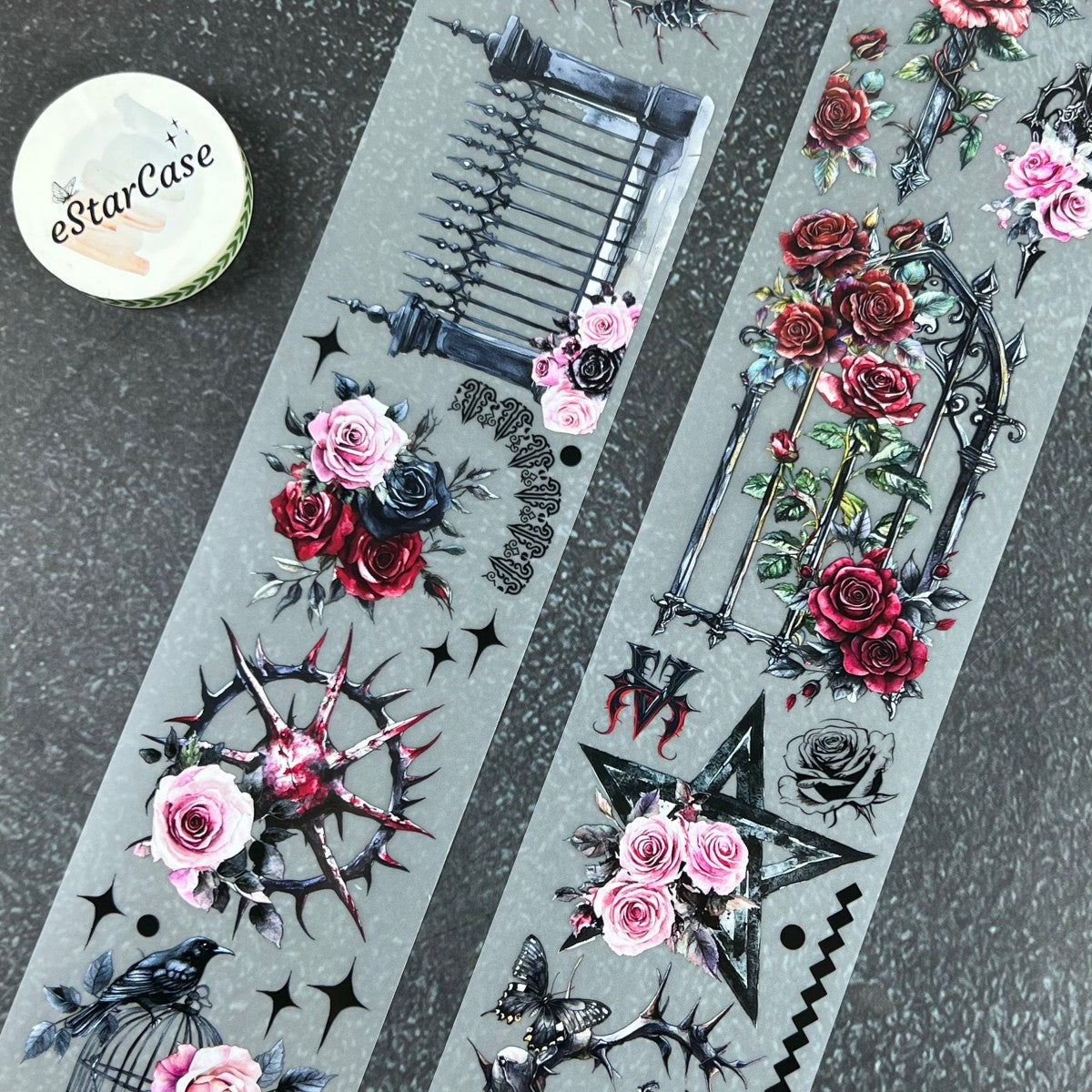 6cm*2m Black Flower Language Tape