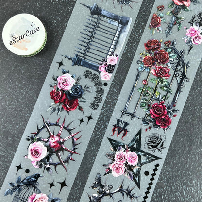 6cm*2m Black Flower Language Tape