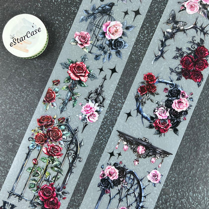 6cm*2m Black Flower Language Tape