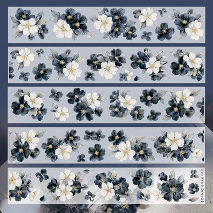 5.5cm*120cm Black and White Narrative Flower Tape