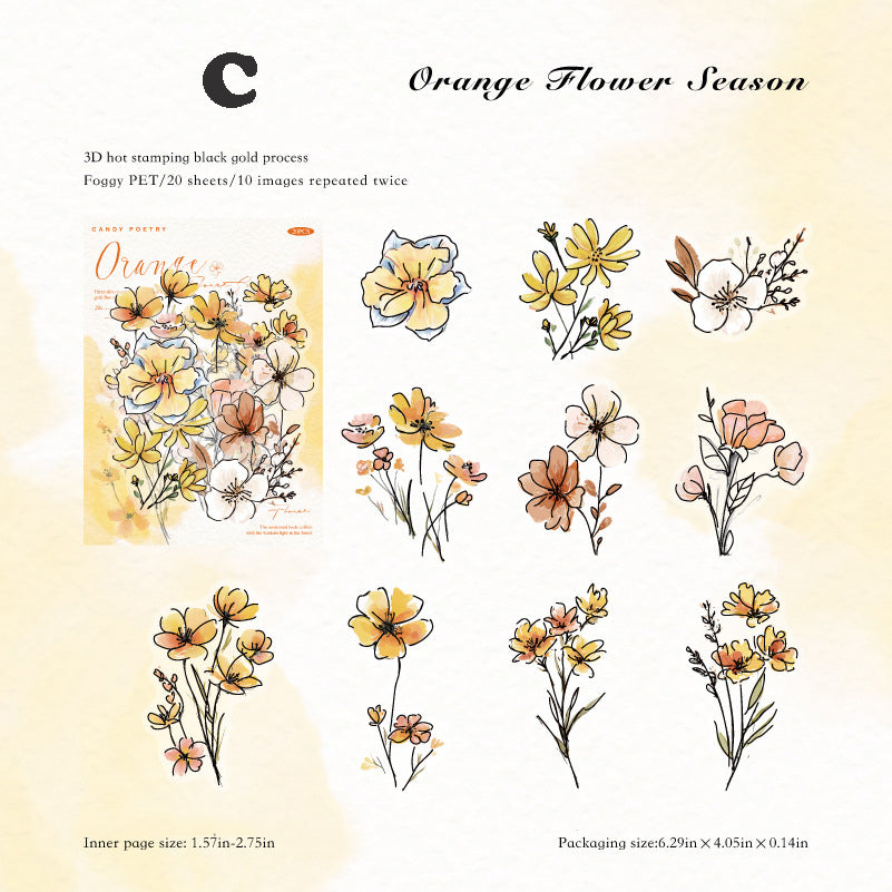 Blooming Flowers Like a Dream Sticker 20pcs