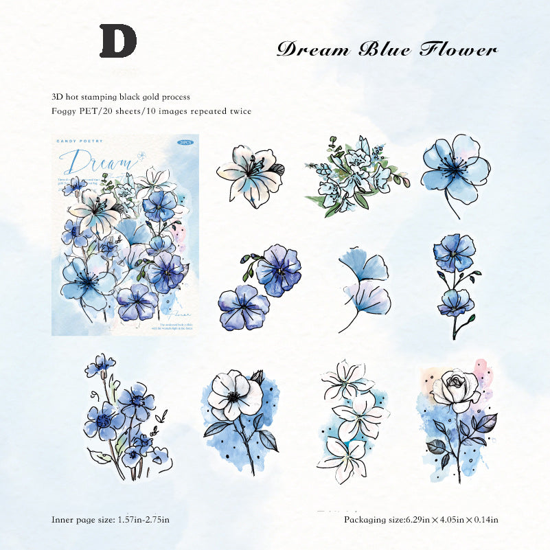 Blooming Flowers Like a Dream Sticker 20pcs