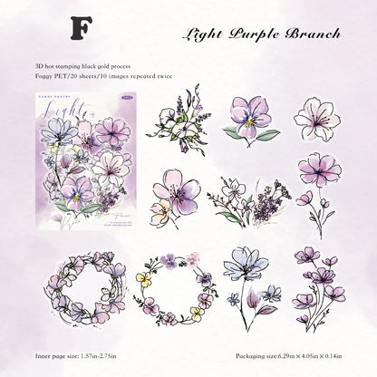 Blooming Flowers Like a Dream Sticker 20pcs