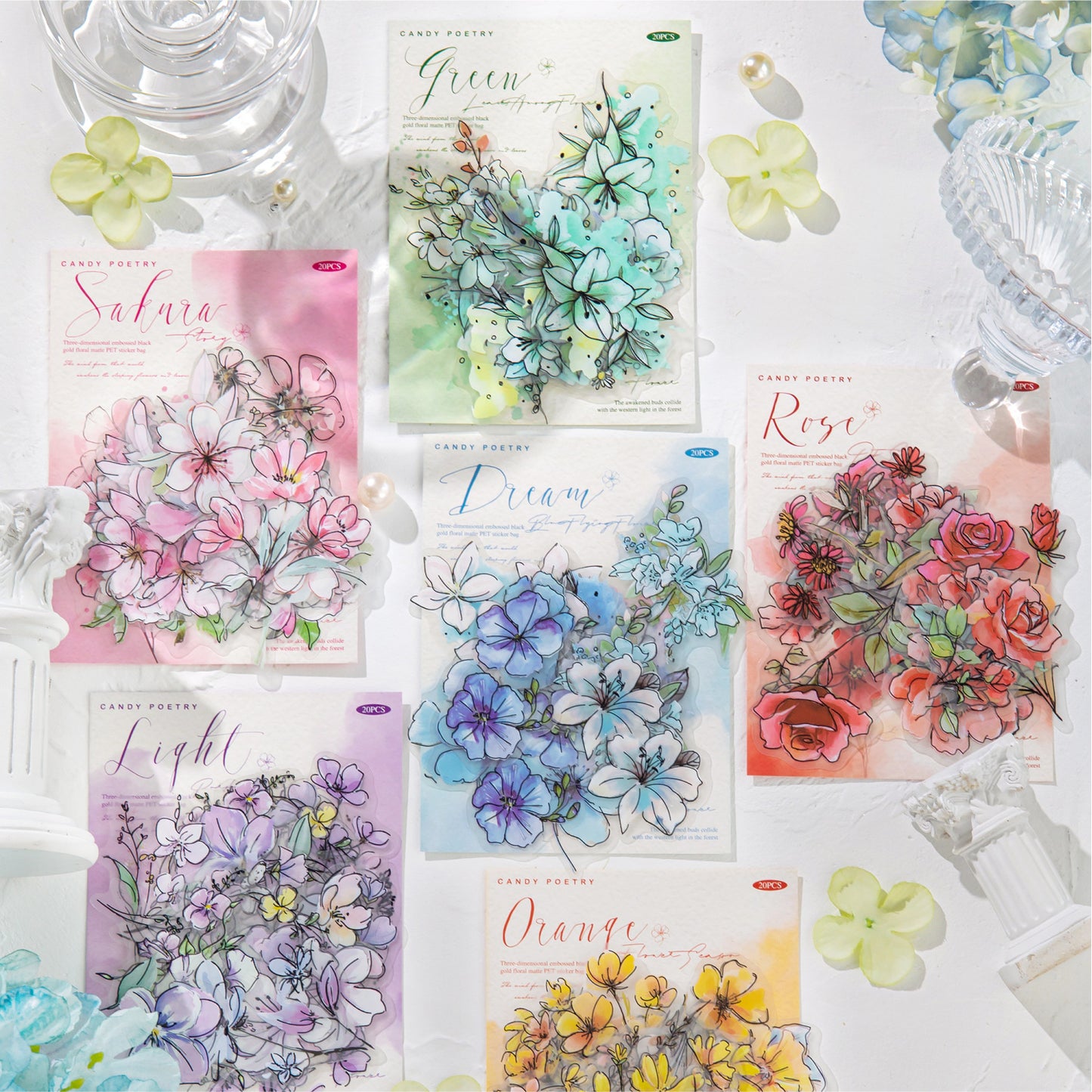 Blooming Flowers Like a Dream Sticker 20pcs