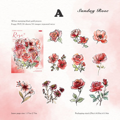 Blooming Flowers Like a Dream Sticker 20pcs