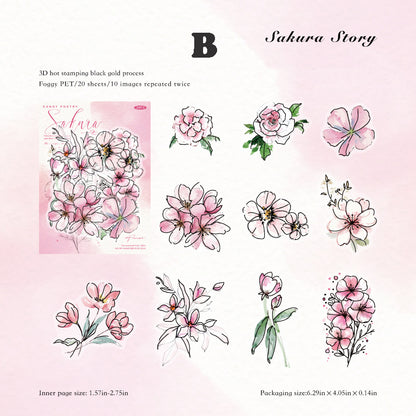 Blooming Flowers Like a Dream Sticker 20pcs