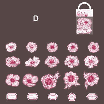 Blooming Period Flower Sticker 40pcs