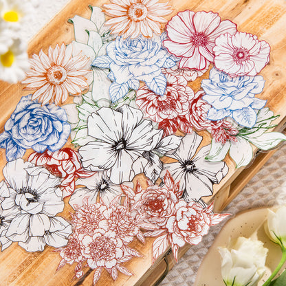 Blooming Period Flower Sticker 40pcs