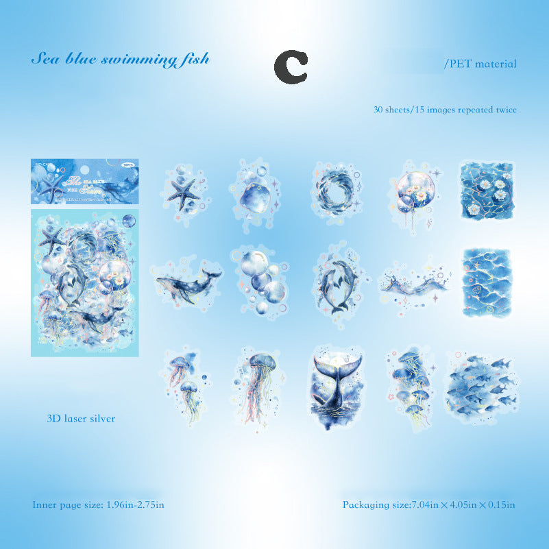 Blue Dreaming Sticker 30pcs