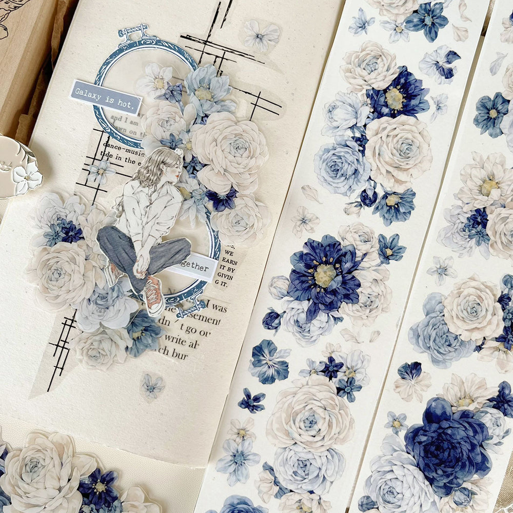 5.5cm*100cm Blue Flower Tape