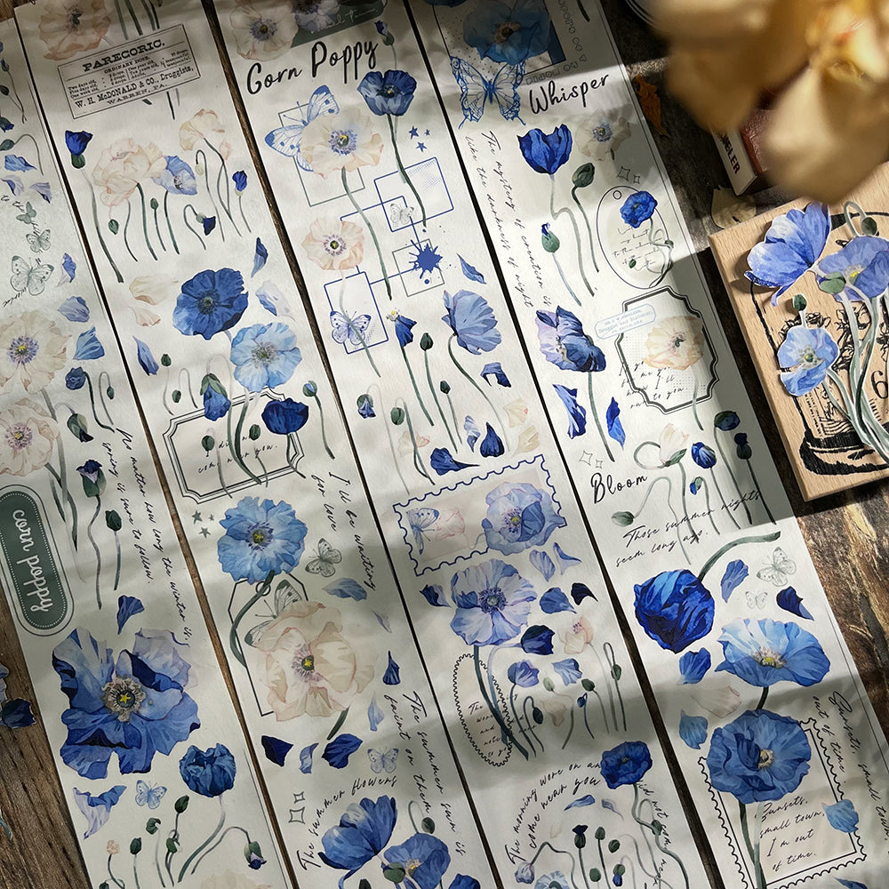 6cm*150cm Blue Flowers Tape