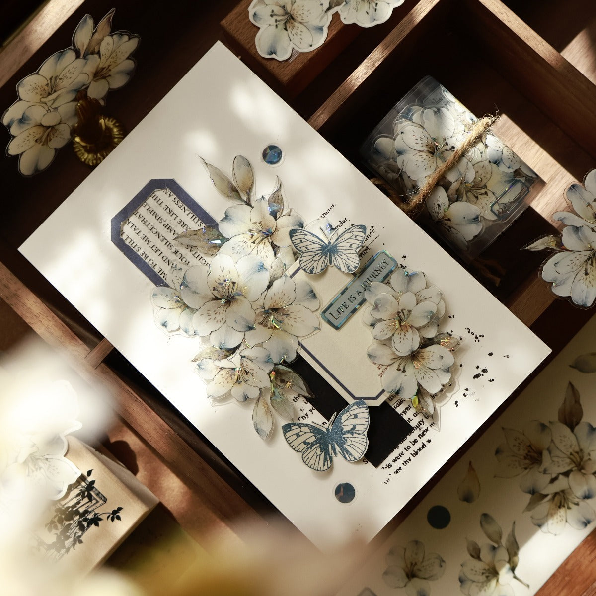 5.5cm*100cm Pre-Cut Blue Isle Flower Tape