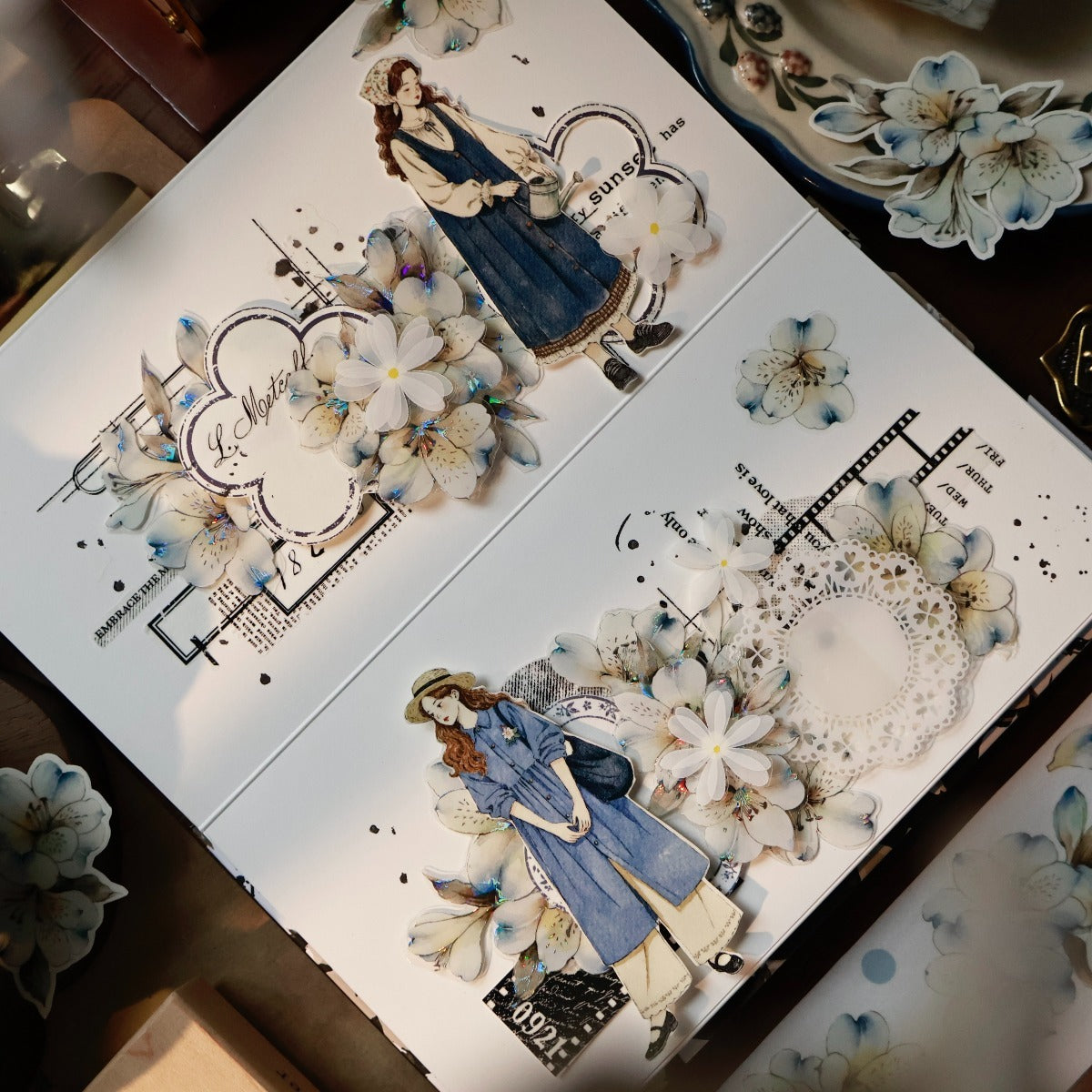 5.5cm*100cm Pre-Cut Blue Isle Flower Tape