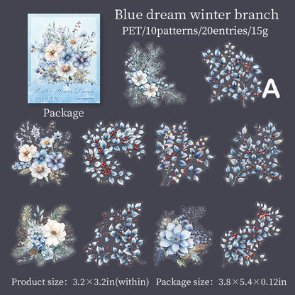 Winter Flower Dream Sticker 20pcs