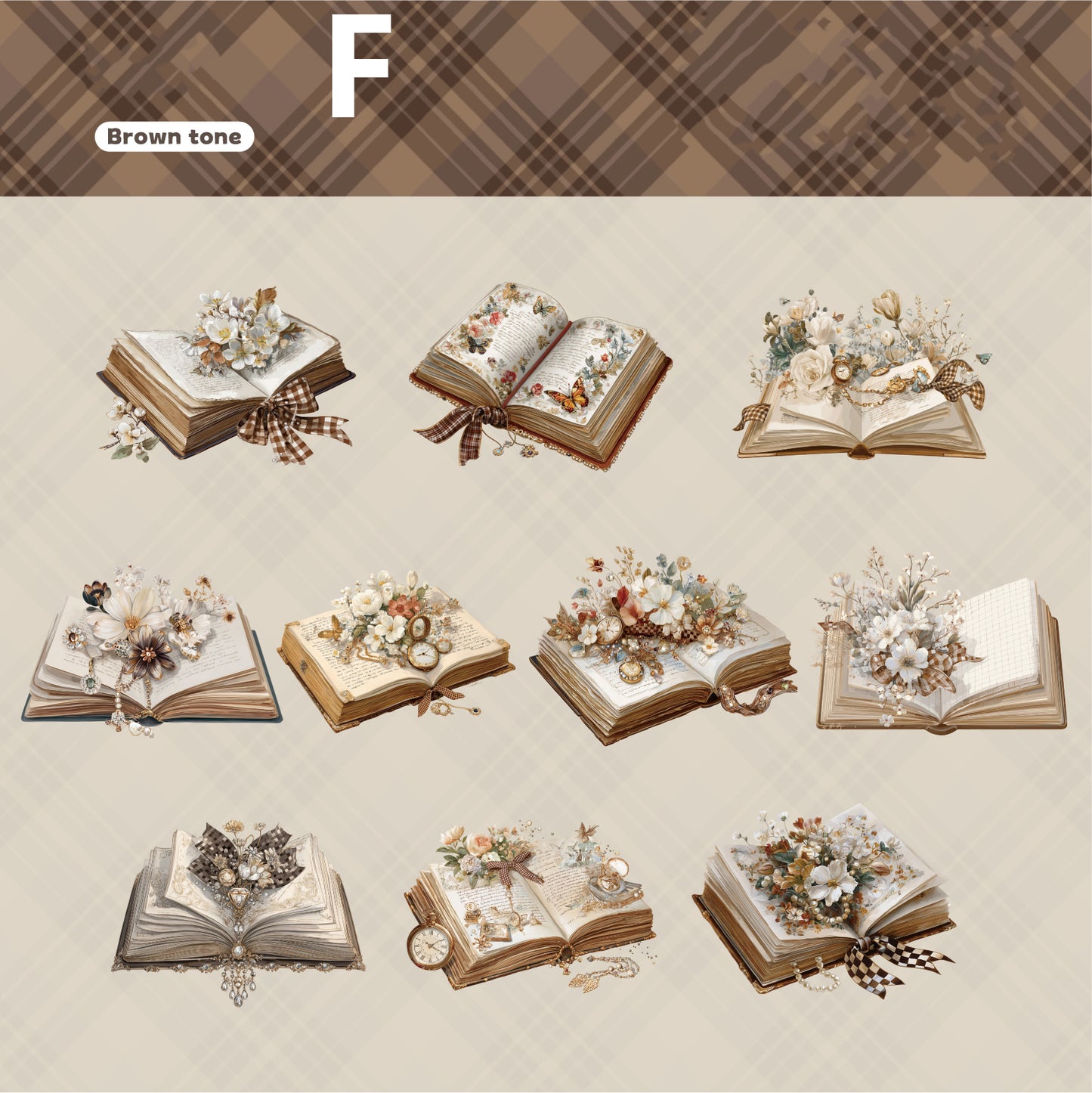 Book-themed Sticker 20pcs