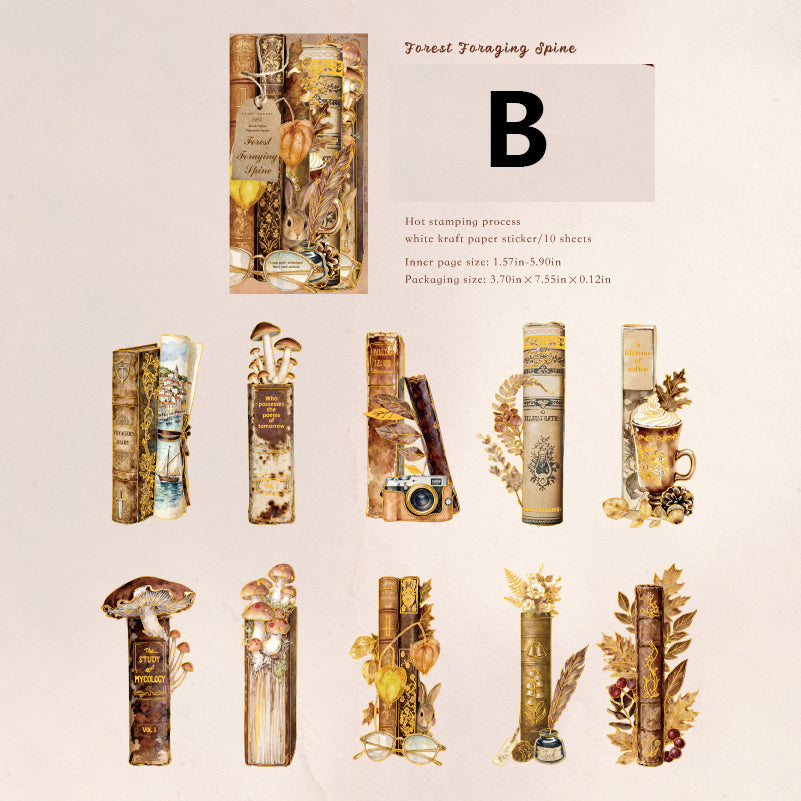 Book Spine Micro Sticker 10pcs