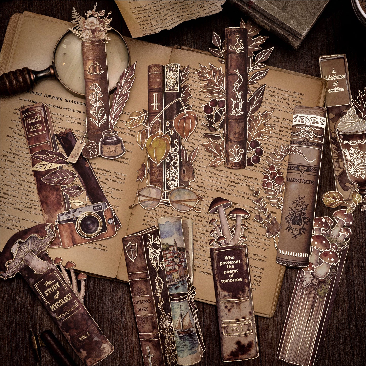 Book Spine Micro Sticker 10pcs