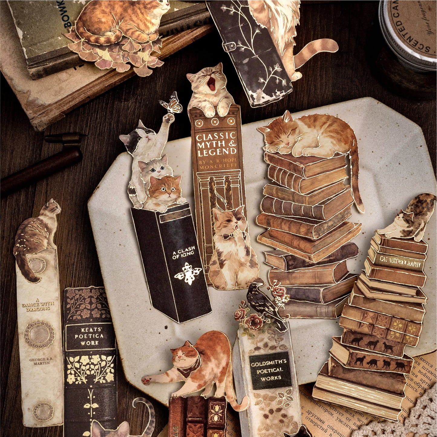 Book Spine Micro Sticker 10pcs