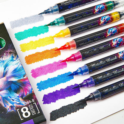 Bright Metallic Glitter Ink Brush 8 color 1 set