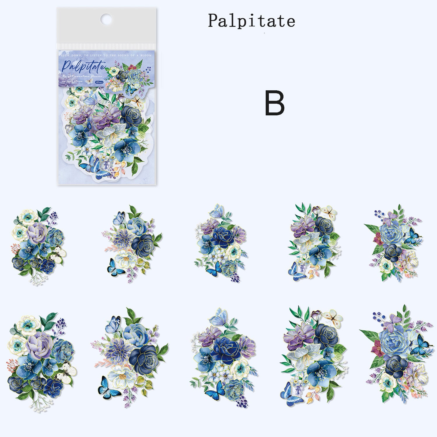 Bright Mountain Flower in Full Bloom Stickers 10pcs – Estarcase