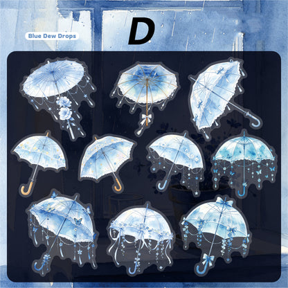Broken Rain Cloud Umbrella Sticker 20pcs