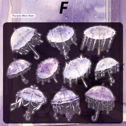 Broken Rain Cloud Umbrella Sticker 20pcs