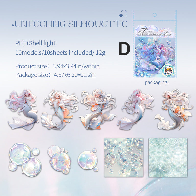 Bubble Mermaid Sticker 10pcs