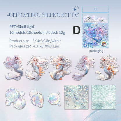 Bubble Mermaid Sticker 10pcs