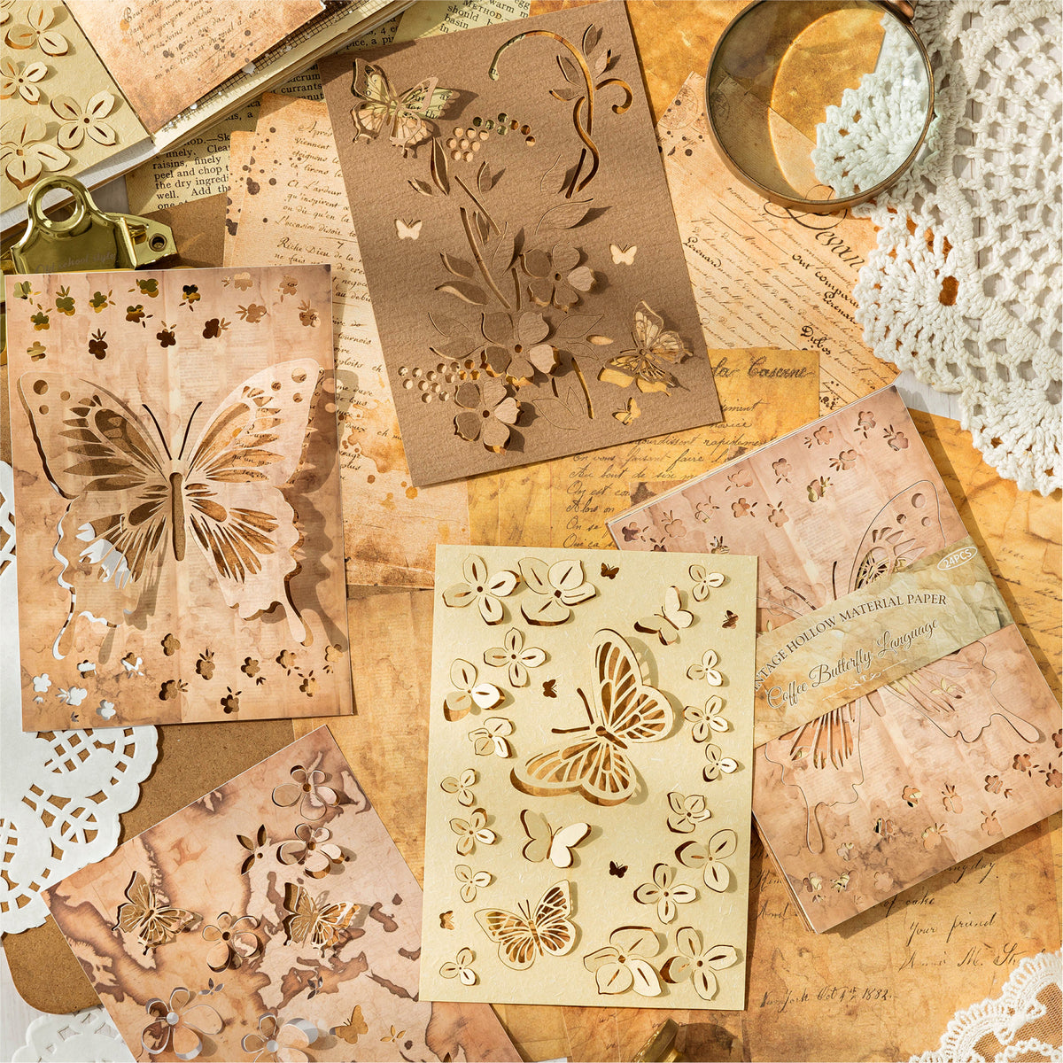 Butterfly Dance Between Papers 24pcs