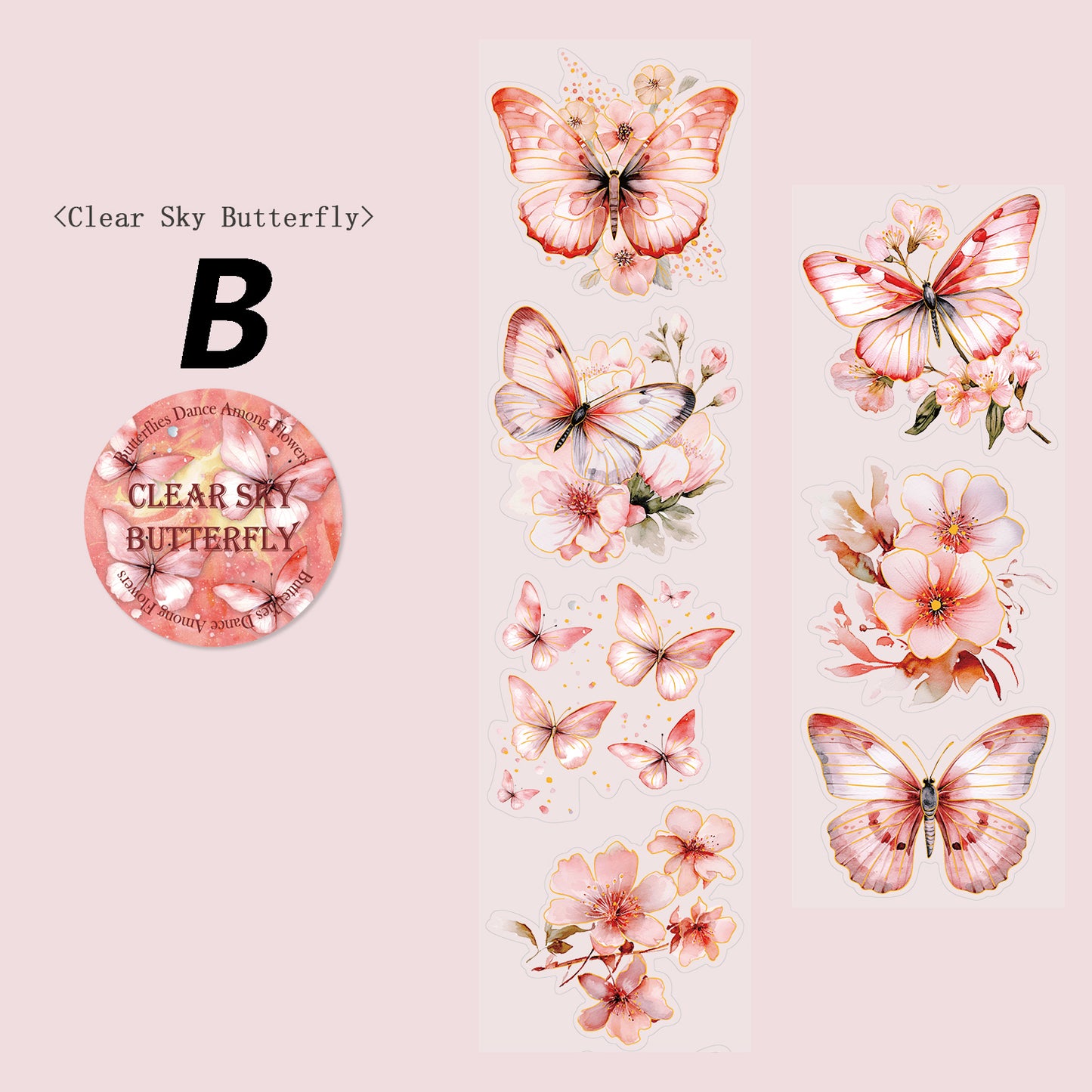 Butterflies Dance Among Flowers All Tape