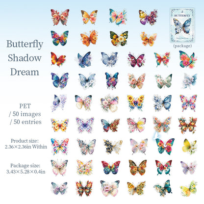Butterfly Shadow Star Dream Sticker 50pcs