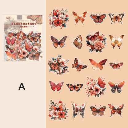 Butterfly Shadow Stickers 40pcs