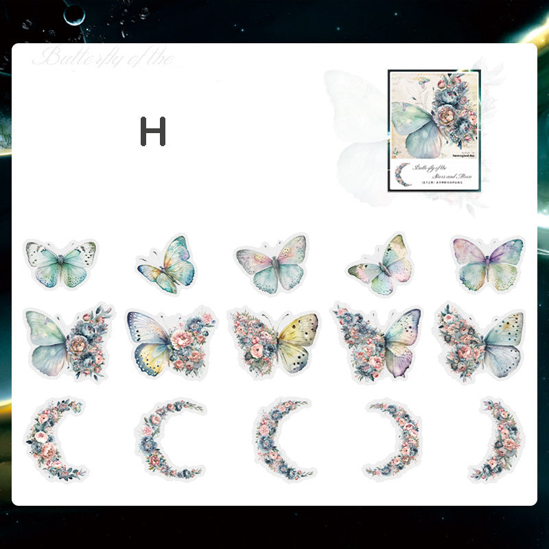 Butterfly of the Stars and Moom Stickers 30pcs