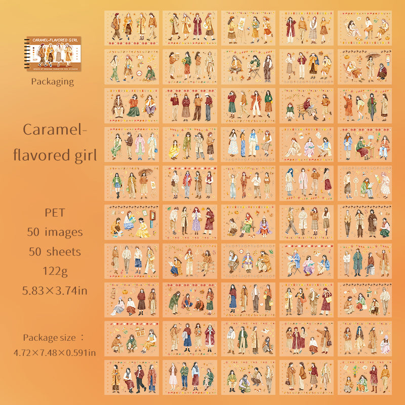 Caramel-flavored Girl Sticker 50pcs